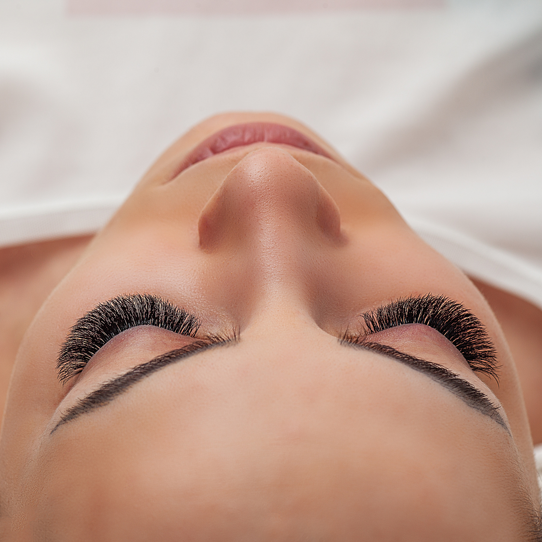 Eyes with Long Eyelashes Extension. Lashes.